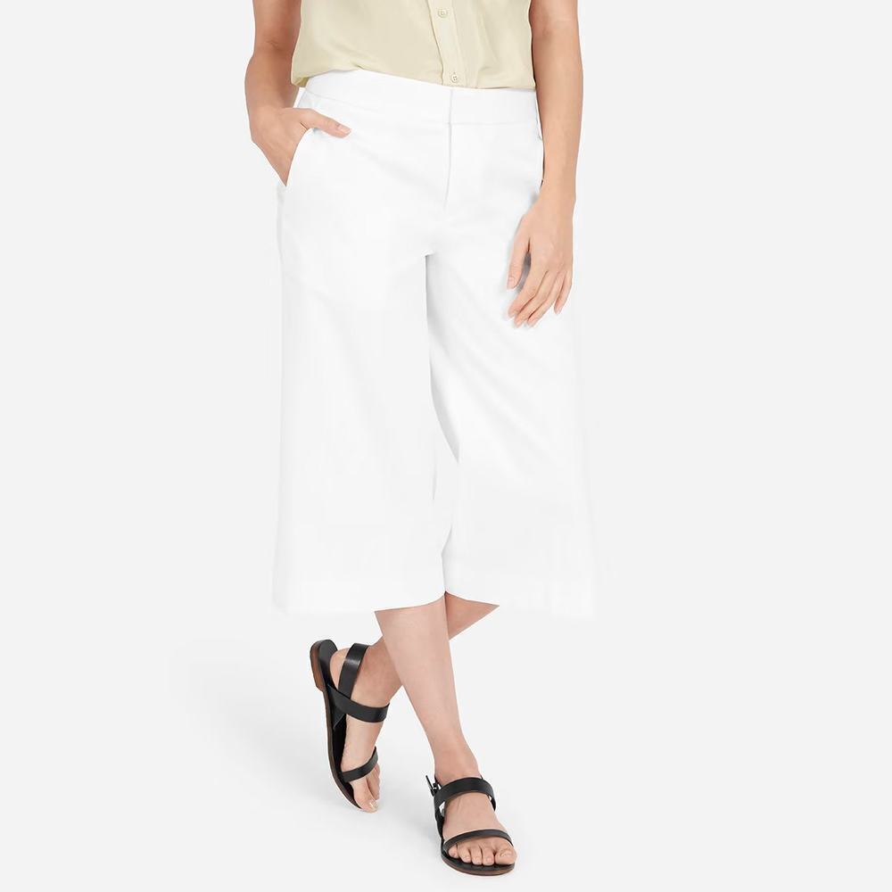 2/$30 Everlane The Culotte Wide Leg Cropped High Rise Pants White 2 #2476